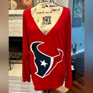 Vintage Victoria Secret PINK NFL Houston Texans LS V-Neck T-Shirt
